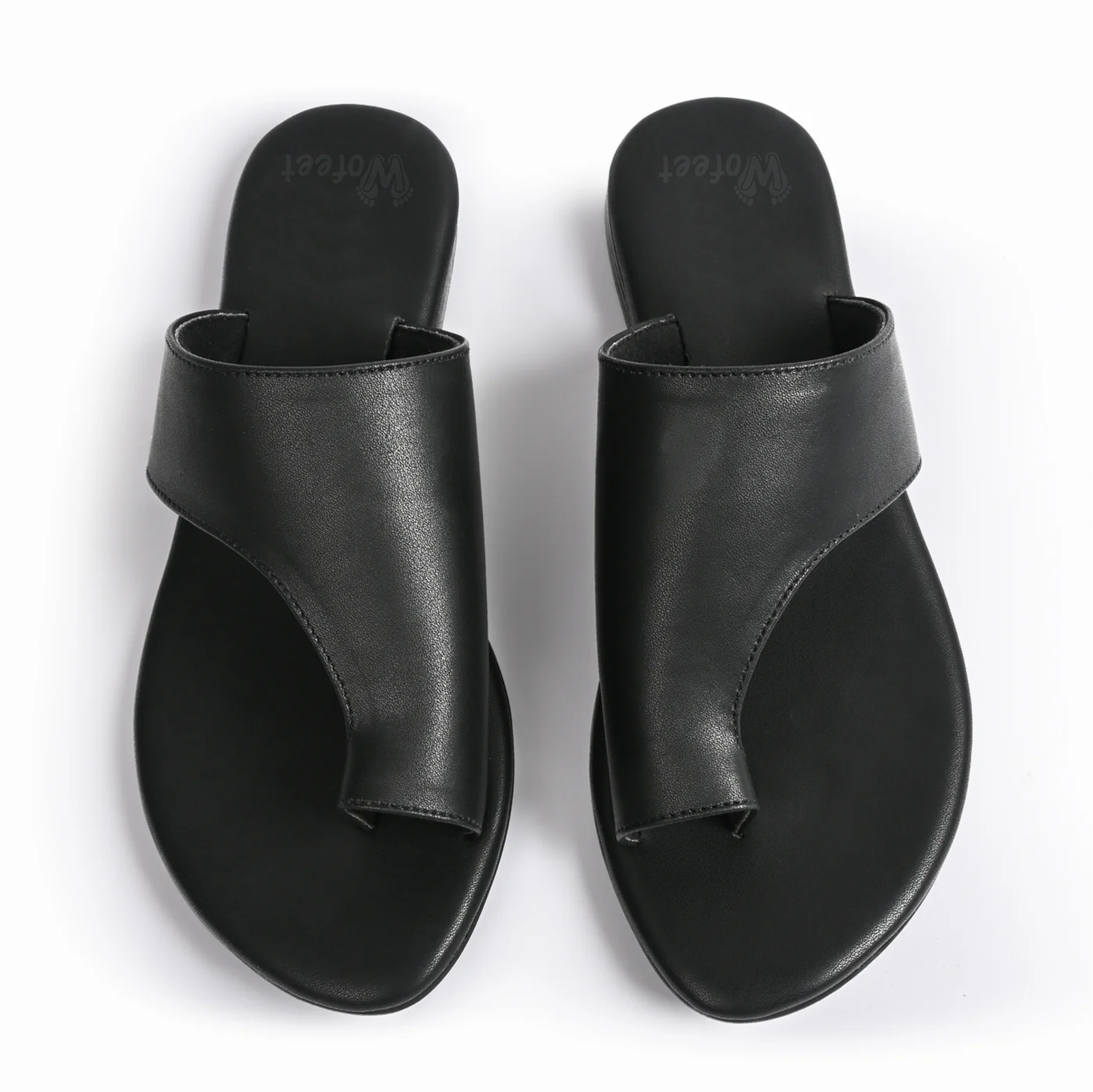 Amalfi Black Flat Sandals For Women - Image 2