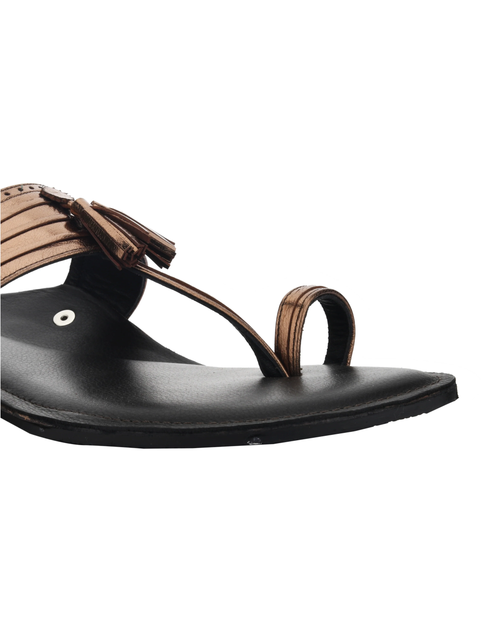 Bronze Kolhapuri Flats Sandals For Women - Image 3