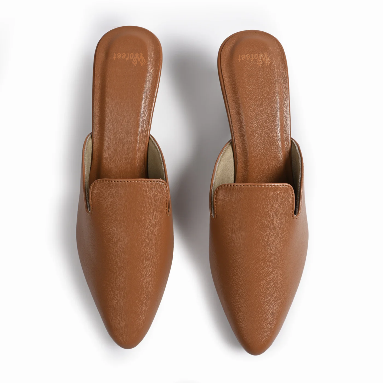 Cobble Tan Mule Heels For Women - Image 2