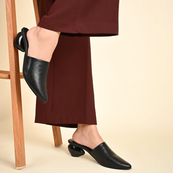 CobbleX Black Mule Heels For Women