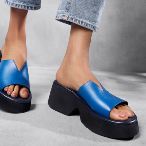 Modena Blue Platform Sandals For Women