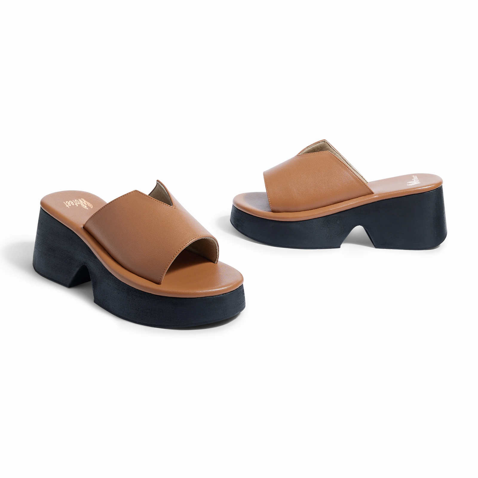 Modena Tan Platform Sandals For Women - Image 2