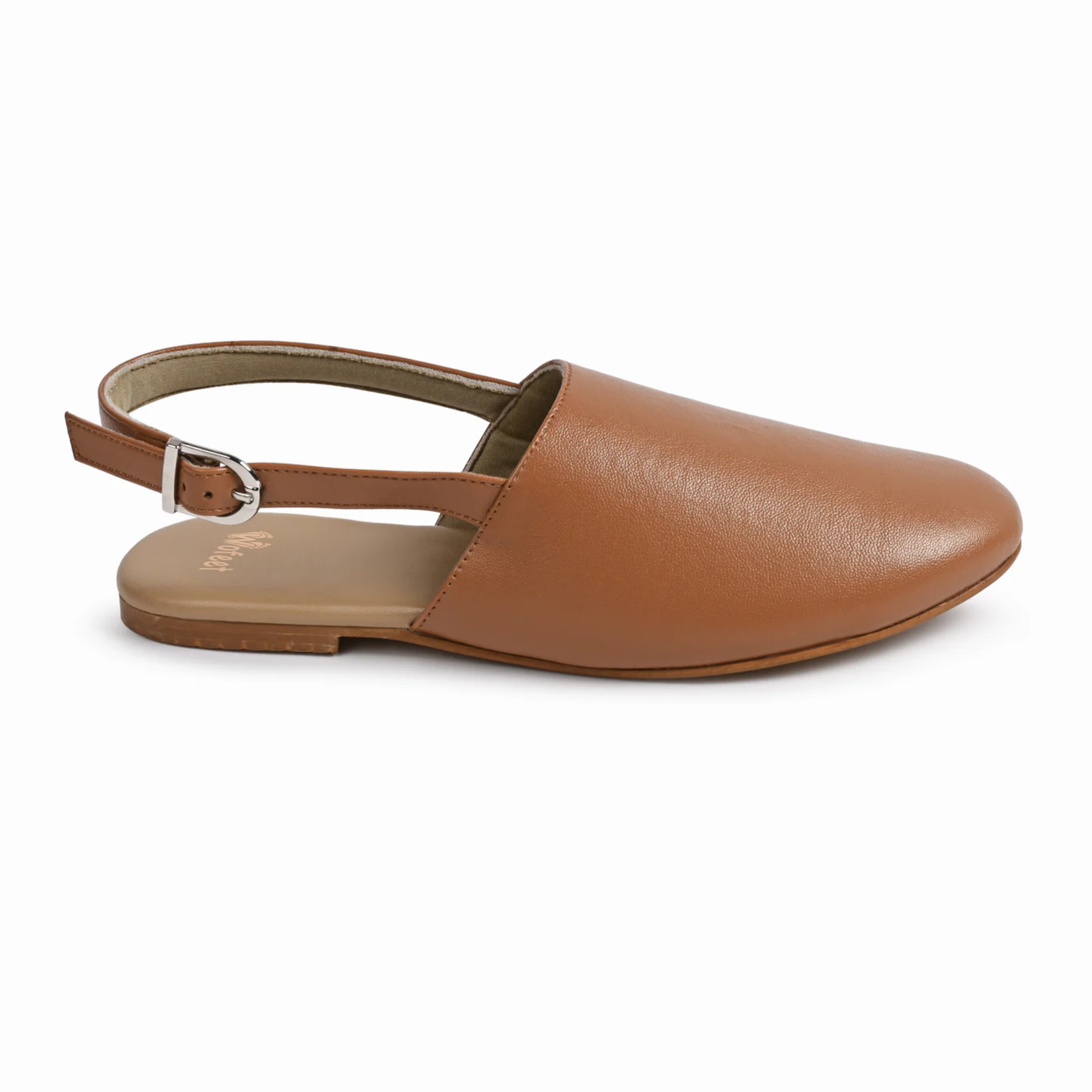 Palermo Tan Flat Sandals For Women - Image 3