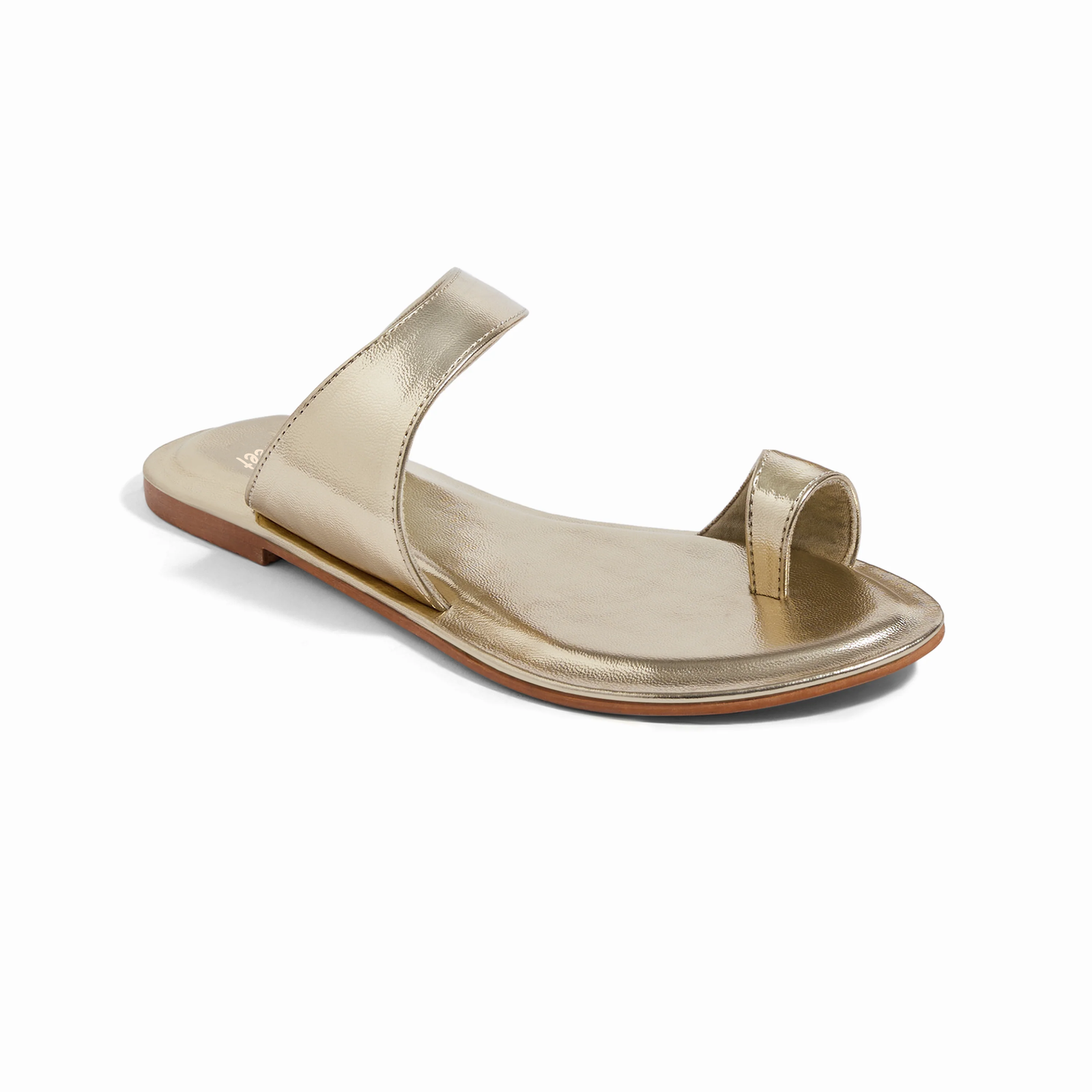 Pisa Gold Flat Sandals For Women - Image 3