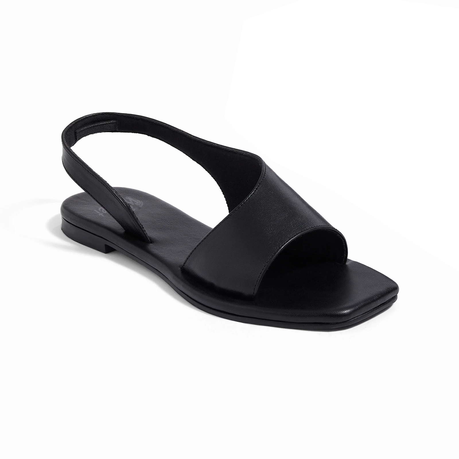 Turin Black Flat Sandals For Women - Image 3
