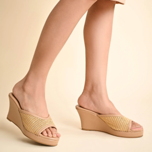 Verona Nude Weave Wedges For Women