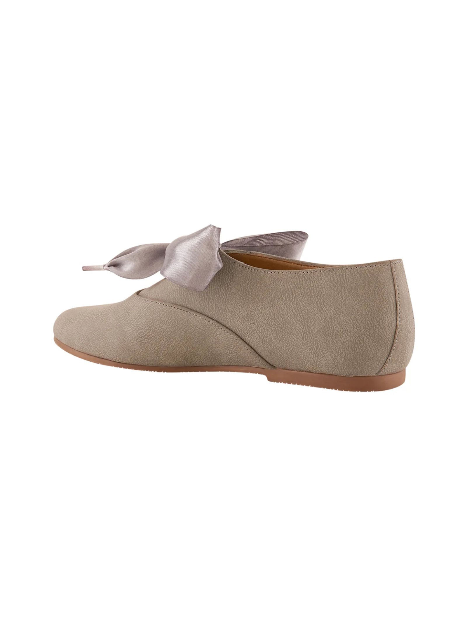 Freya Grey Derby Shoes With Bow Laces For Women - Image 4