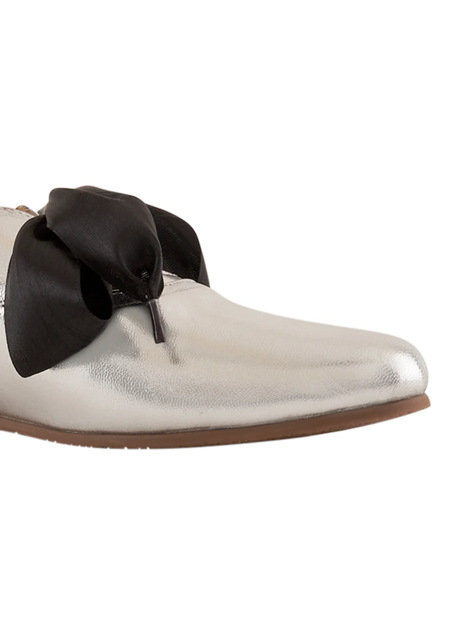 Freya Silver Derby Shoes With Bow Laces For Women - Image 6