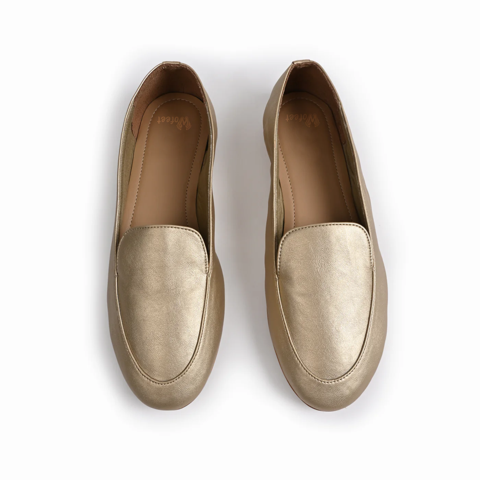 Olivia Gold Loafers for Women - Image 2