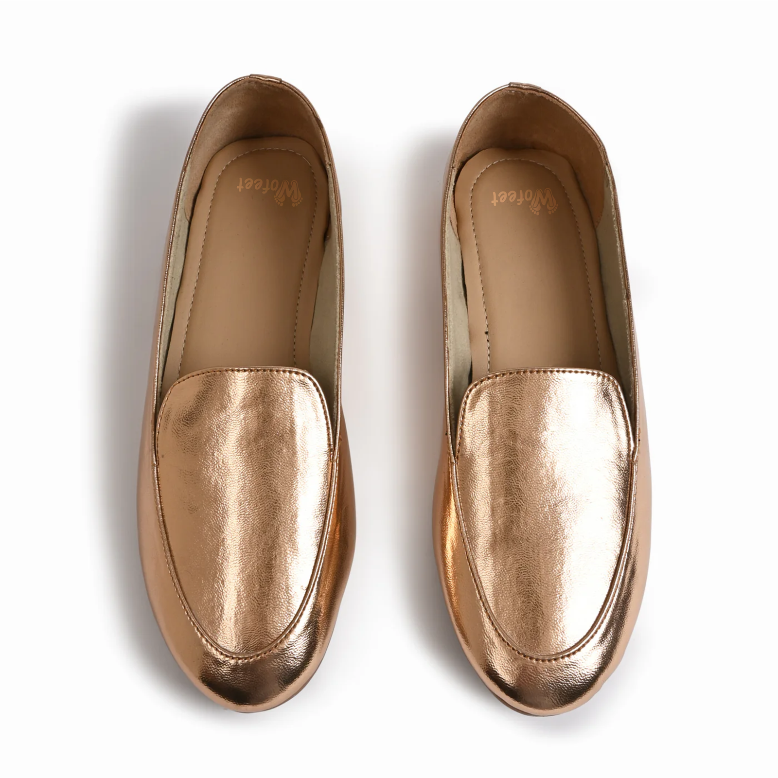 Olivia Rose Gold Loafers for Women - Image 2