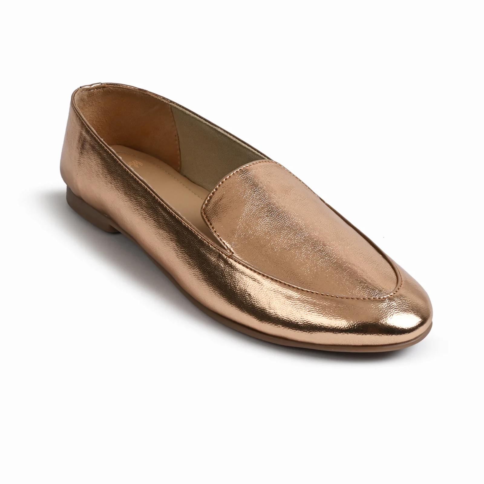 Olivia Rose Gold Loafers for Women - Image 3